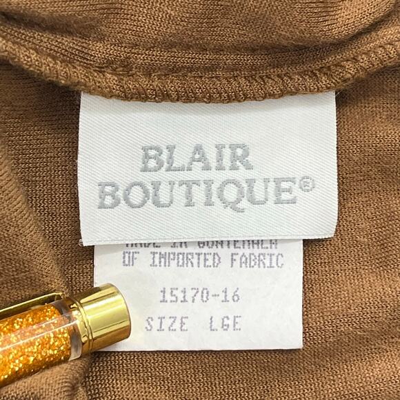 Blair Boutique Mid Rise Wide Leg Brown Velour Soft Cozy Pockets Pants Large - Picture 4 of 9